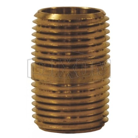 Dixon Pipe Nipple, 3/8 in x 1 in Close L, Brass, MNPT 1650606CLF
